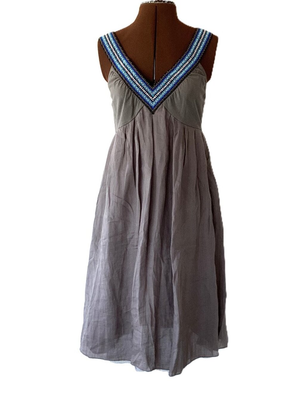 Trussardi Olive Grey Empire Waist Sundress